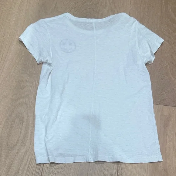 Rag & Bone White Tee with Heart Eyes Smiley Embroidery - Picture 6 of 6